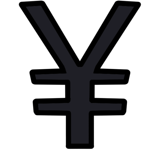 A black yen symbol.